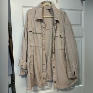 H&M Divided Tan Denim Shacket Size XL